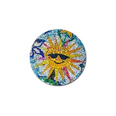 Sun From Mosaic Background Golf Ball Marker (4 Pack) by Nexatart