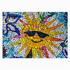 Sun From Mosaic Background Large Glasses Cloth by Nexatart