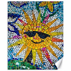 Sun From Mosaic Background Canvas 11  X 14   by Nexatart