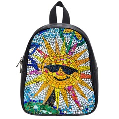 Sun From Mosaic Background School Bags (small)  by Nexatart