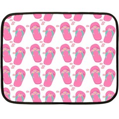 Flip Flops Flower Star Sakura Pink Fleece Blanket (mini) by Mariart