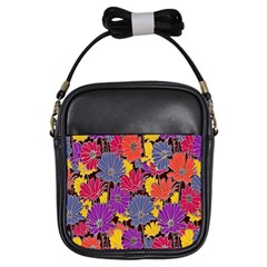Colorful Floral Pattern Background Girls Sling Bags by Nexatart