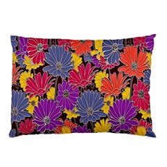 Colorful Floral Pattern Background Pillow Case (two Sides) by Nexatart