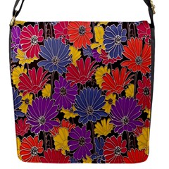 Colorful Floral Pattern Background Flap Messenger Bag (s)