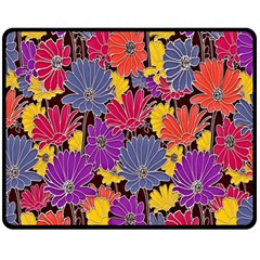 Colorful Floral Pattern Background Double Sided Fleece Blanket (medium) 