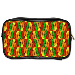 Colorful Wooden Background Pattern Toiletries Bags by Nexatart