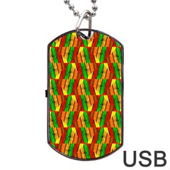 Colorful Wooden Background Pattern Dog Tag Usb Flash (two Sides) by Nexatart