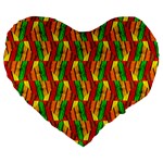 Colorful Wooden Background Pattern Large 19  Premium Heart Shape Cushions Front