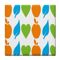 Fruit Apple Orange Green Blue Tile Coasters by Mariart