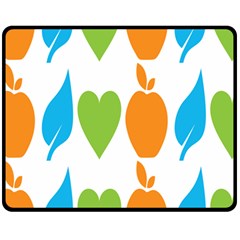 Fruit Apple Orange Green Blue Fleece Blanket (medium) 