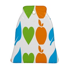 Fruit Apple Orange Green Blue Bell Ornament (two Sides) by Mariart