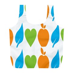 Fruit Apple Orange Green Blue Full Print Recycle Bags (l)  by Mariart