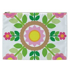 Flower Floral Sunflower Sakura Star Leaf Cosmetic Bag (xxl)  by Mariart