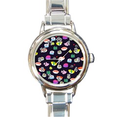 Japanese Food Sushi Fish Round Italian Charm Watch by Mariart