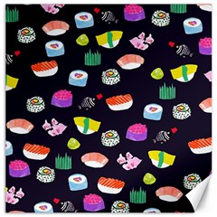 Japanese Food Sushi Fish Canvas 16  X 16   by Mariart