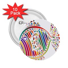 Colorful Fish Animals Rainbow 2 25  Buttons (10 Pack) 