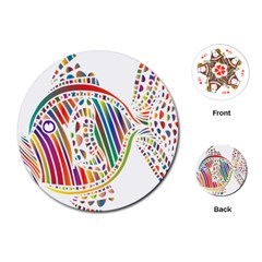 Colorful Fish Animals Rainbow Playing Cards (round)  by Mariart