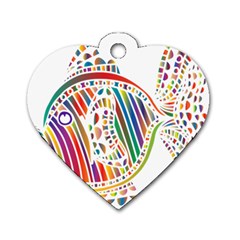 Colorful Fish Animals Rainbow Dog Tag Heart (one Side) by Mariart