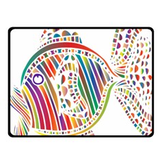 Colorful Fish Animals Rainbow Double Sided Fleece Blanket (small) 