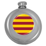 Oswald s Stripes Red Yellow Round Hip Flask (5 oz) Front