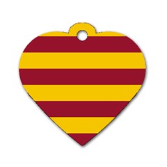 Oswald s Stripes Red Yellow Dog Tag Heart (one Side)