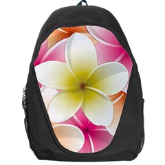 Frangipani Flower Floral White Pink Yellow Backpack Bag by Mariart