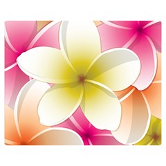 Frangipani Flower Floral White Pink Yellow Double Sided Flano Blanket (medium) 
