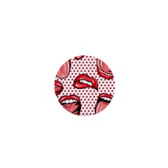 Lipstick Lip Red Polka Dot Circle 1  Mini Magnets by Mariart