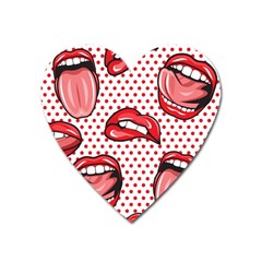 Lipstick Lip Red Polka Dot Circle Heart Magnet