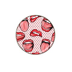 Lipstick Lip Red Polka Dot Circle Hat Clip Ball Marker