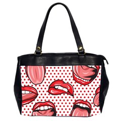 Lipstick Lip Red Polka Dot Circle Office Handbags (2 Sides) 