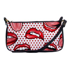 Lipstick Lip Red Polka Dot Circle Shoulder Clutch Bags