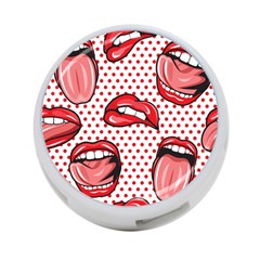 Lipstick Lip Red Polka Dot Circle 4-Port USB Hub (Two Sides) 