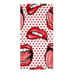 Lipstick Lip Red Polka Dot Circle Shower Curtain 36  x 72  (Stall) 