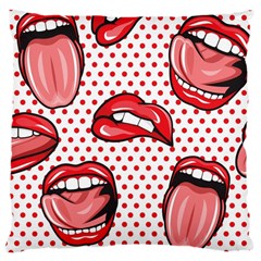 Lipstick Lip Red Polka Dot Circle Large Cushion Case (one Side) by Mariart