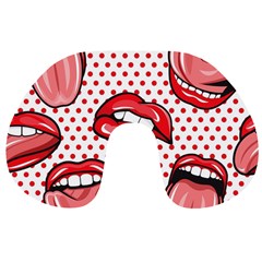 Lipstick Lip Red Polka Dot Circle Travel Neck Pillows