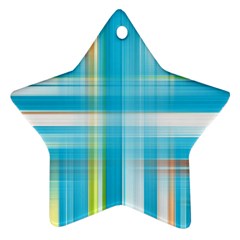Lines Blue Stripes Ornament (star)