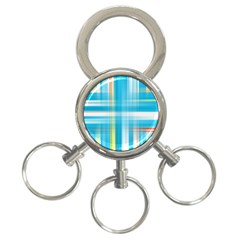 Lines Blue Stripes 3-ring Key Chains