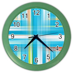 Lines Blue Stripes Color Wall Clocks