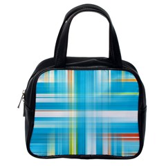 Lines Blue Stripes Classic Handbags (one Side)