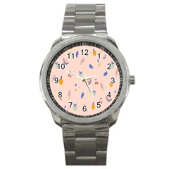 Papaya Apple Cherry Wine Fruit Pink Purple Sport Metal Watch by Mariart