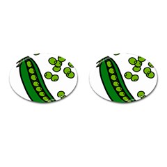 Peas Green Peanute Circle Cufflinks (oval)