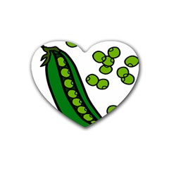 Peas Green Peanute Circle Heart Coaster (4 Pack)  by Mariart