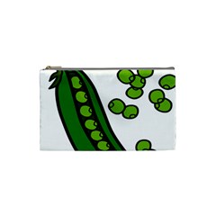 Peas Green Peanute Circle Cosmetic Bag (small)  by Mariart