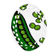 Peas Green Peanute Circle Ornament (oval Filigree) by Mariart