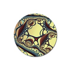 Labels Net Circle Brown Magnet 3  (round) by Mariart