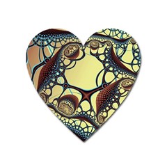 Labels Net Circle Brown Heart Magnet by Mariart