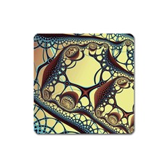 Labels Net Circle Brown Square Magnet by Mariart