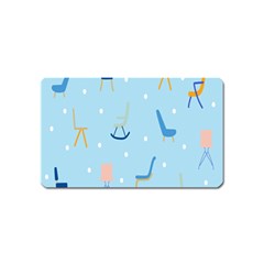 Seat Blue Polka Dot Magnet (name Card) by Mariart