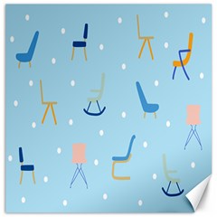 Seat Blue Polka Dot Canvas 12  X 12   by Mariart